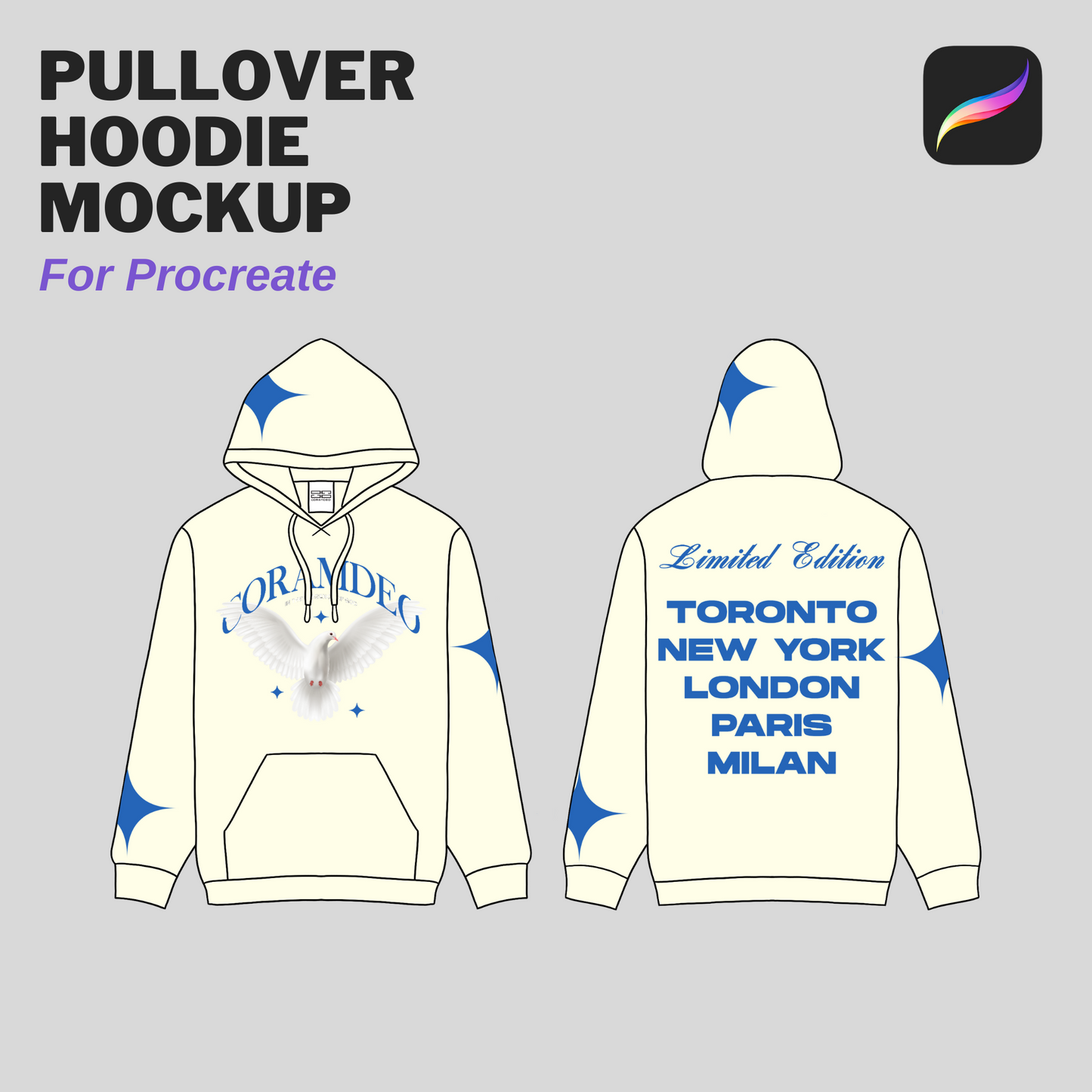 Pull Over Hoodie Mockup For Procreate